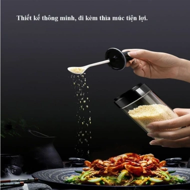 Hũ đựng gia vị thủy tinh 250ml kèm muỗng, lọ trong suốt, giá ưu đãi 13.500₫ 4