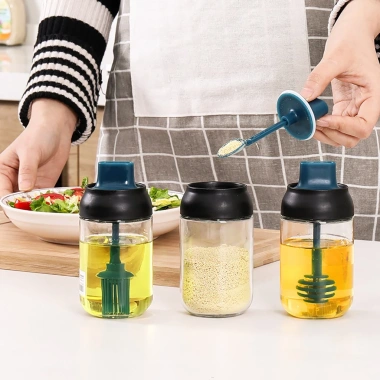 Hủ Đựng Gia Vị Thủy Tinh Chống Ẩm Kèm Muỗm - Giá 10.000đ, Bảo Quản Thực Phẩm
