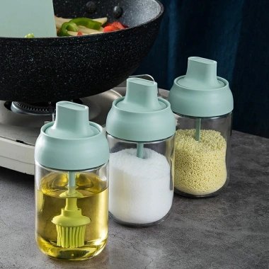 Hủ Đựng Gia Vị Thủy Tinh Chống Ẩm Kèm Muỗm - Giá 10.000đ, Bảo Quản Thực Phẩm