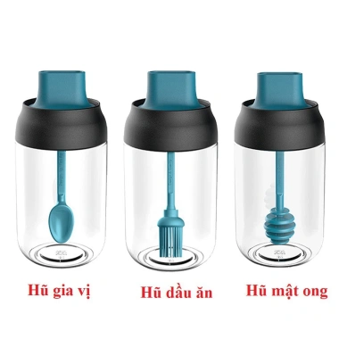 Hủ Đựng Gia Vị Thủy Tinh Chống Ẩm Kèm Muỗm - Giá 10.000đ, Bảo Quản Thực Phẩm