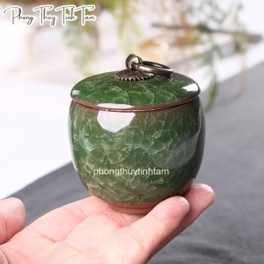 Hũ đựng trà gốm sứ men rạn cao cấp, phụ kiện trà đạo, trang trí nhà, giá 49.999đ 8