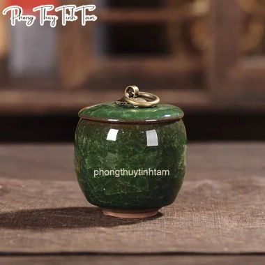 Hũ đựng trà gốm sứ men rạn cao cấp, phụ kiện trà đạo, trang trí nhà, giá 49.999đ 10