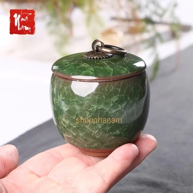 Hũ đựng trà gốm sứ men rạn - Hộp trà sứ men hỏa biến cao cấp, giảm giá 53.999₫ 5
