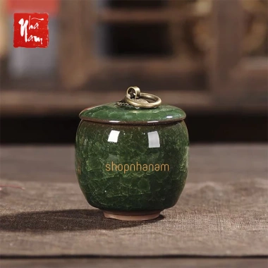 Hũ đựng trà gốm sứ men rạn - Hộp trà sứ men hỏa biến cao cấp, giảm giá 53.999₫ 10