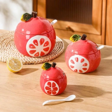 Hủ gia vị sứ SH hoạt hình Trái cây Đựng gia vị, chưng yến, thố yến, giá ưu đãi 80.400₫