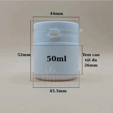 Hũ Nhựa 50ml Nắp Xé (10 hũ) – Đựng Kem, Sáp, Mỹ Phẩm Mini Tiện Lợi Giá 42.000 VND