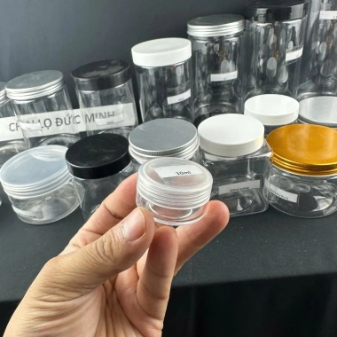 Hũ nhựa nắp đen đa năng đựng thực phẩm, mỹ phẩm 3ml-1.500ml - Giá chỉ 2.499₫