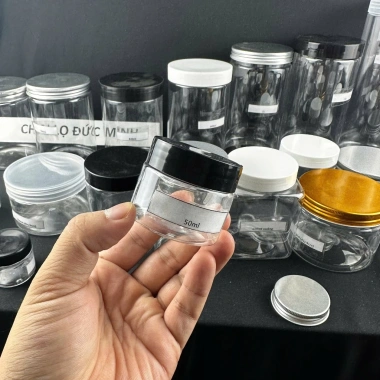 Hũ nhựa nắp đen đa năng đựng thực phẩm, mỹ phẩm 3ml-1.500ml - Giá chỉ 2.499₫