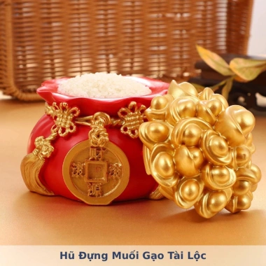 Hũ Tài Lộc May Mắn Đặt Ban Thần Tài, Ông Táo - Hũ Gạo Muối, Hũ Đựng Gạo Muối, Giá 22.700đ