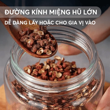 Hũ Thủy Tinh Borosilicate Nắp Inox 304 Đựng Thực Phẩm Kín Khí Không ẩm mốc 55.000đ