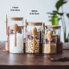 hũ thủy tinh kèm thìa gỗ, nắp gỗ kín - Đựng gia vị, bột canh, muối, thực phẩm khô - Giá chỉ 55k 10