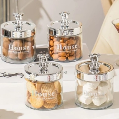 Hũ thủy tinh nắp gấu bạc - Đựng hạt, đồ ăn vặt, bảo quản thực phẩm, giá 19.000 2 Hũ thủy tinh nắp gấu bạc - Đựng hạt, đồ ăn vặt, bảo quản thực phẩm, giá 19.000 2