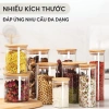 Hũ thuỷ tinh nắp gỗ tre chịu nhiệt, đậy kín thực phẩm, dung tích lớn PHALEDO 5