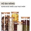 Hũ thuỷ tinh nắp gỗ tre chịu nhiệt, đậy kín thực phẩm, dung tích lớn PHALEDO 7