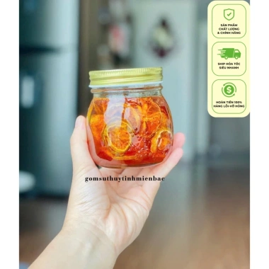 Hũ thủy tinh tròn miệng rộng hoa văn nổi, nắp nhôm 150ml/300ml - Giá ưu đãi 14.742đ
