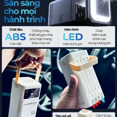 HubBfast PD60 50.000mAh chính hãng sạc nhanh công suất cao dây sạc tiện 899.000₫ 6
