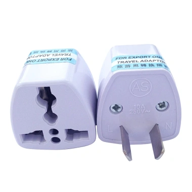 HV6.208 Sét 2 Phích Chuyển Đổi 2-3 Chân Sang 2 Chân Dẹt Chéo - Chuẩn Trung Quốc & Úc, Giá Ưu Đãi 20.000 VNĐ