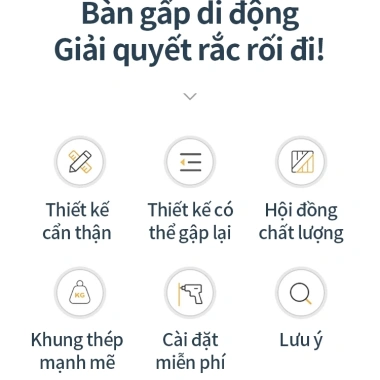 ICON Bàn Gấp Gọn Di Động Không Cài Đặt Tiện Lợi Cho Gia Đình, Văn Phòng và Ngoài Trời Giá Ưu Đãi 884.692 VND 2