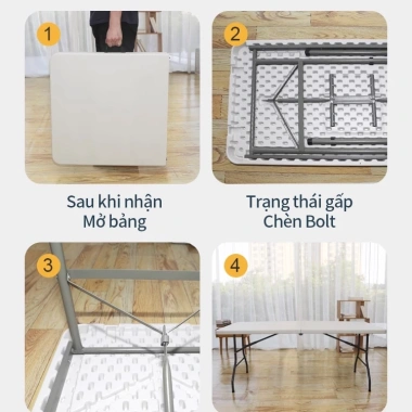 ICON Bàn Gấp Gọn Di Động Không Cài Đặt Tiện Lợi Cho Gia Đình, Văn Phòng và Ngoài Trời Giá Ưu Đãi 884.692 VND 6