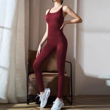 Jumpsuit tập gym yoga có đệm ngực, quần dài đan lưng, thấm hút mồ hôi, tôn dáng 7 Jumpsuit tập gym yoga có đệm ngực, quần dài đan lưng, thấm hút mồ hôi, tôn dáng 7