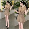 Jumsuit nữ cao cấp áo ống, dây nơ eo, set đồ Tết thời trang Doans - 435k 3
