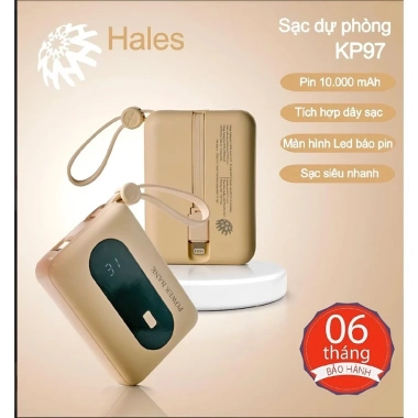 K97 Pin dự phòng 10.000mAh kèm cáp PD, sạc siêu nhanh, bảo hành 6 tháng - 95.000₫