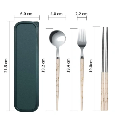 Kannert Bộ 3 Cái Dao Kéo Hộp Ăn Trưa Di Động - Cắm Trại, Nhà Bếp, Thìa Nĩa Đũa
