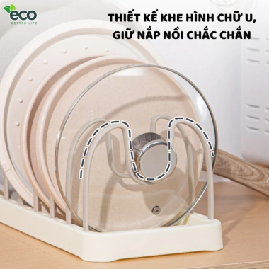 Kệ cài nắp vung nồi ECO đa năng, giá úp đĩa chảo, điều chỉnh khoảng cách - chỉ 32.000 VND 5