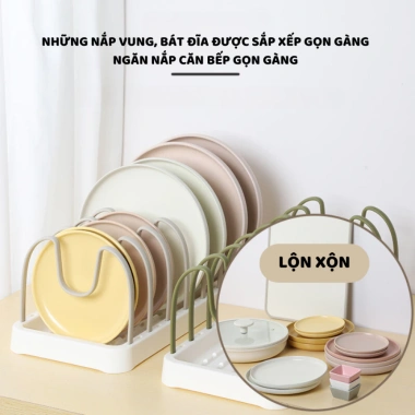 Kệ cài nắp vung nồi ECO đa năng, giá úp đĩa chảo, điều chỉnh khoảng cách - chỉ 32.000 VND 8
