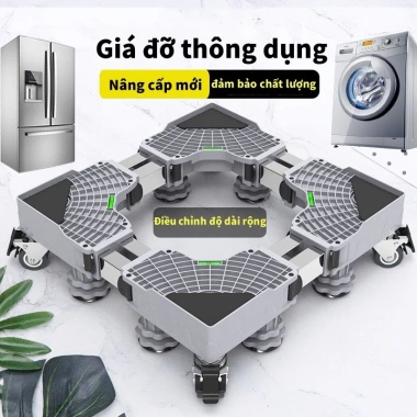 Kệ Chân Máy Giặt, Tủ Lạnh Inox Giảm Rung, Bánh Xe Di Động - Giá Ưu Đãi 178.200₫