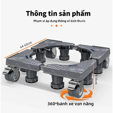 Kệ Chân Máy Giặt, Tủ Lạnh Inox Giảm Rung, Bánh Xe Di Động - Giá Ưu Đãi 178.200₫