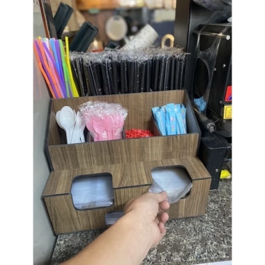 Kệ để cốc đa năng khay đựng túi nilong, ống hút, thìa, đường - Giá chỉ 230.000 VND