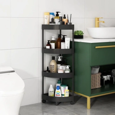 Kệ Để Đồ Nhà Bếp và Phòng Tắm Góc Tường Tam Giác 3-4 Tầng, Có Bánh Xe - Tiết Kiệm Không Gian, Di Động Dễ Dàng, Giá Chỉ 31.000₫ 4