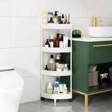 Kệ Để Đồ Nhà Bếp và Phòng Tắm Góc Tường Tam Giác 3-4 Tầng, Có Bánh Xe - Tiết Kiệm Không Gian, Di Động Dễ Dàng, Giá Chỉ 31.000₫ 7