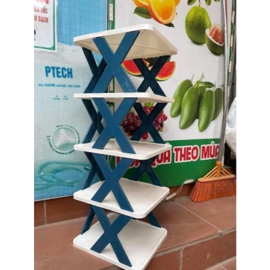 Kệ để giày dép 5 tầng chữ X tháo lắp gấp gọn, đa năng tiện lợi chỉ 34.800đ