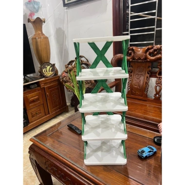 Kệ để giày dép 5 tầng chữ X tháo lắp gấp gọn, đa năng tiện lợi chỉ 34.800đ