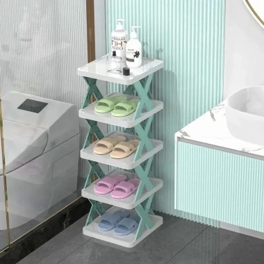 Kệ để giày dép 5 tầng chữ X tháo lắp gấp gọn, đa năng tiện lợi chỉ 34.800đ