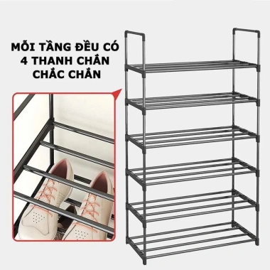 Kệ Để Giày Dép 5 Tầng Thép Cao Cấp Gấp Gọn, Tùy Chỉnh Đa Tầng - Giá 70.000đ