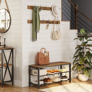 Kệ để giày dép vintage gỗ MDF cao cấp - kệ decor có ghế ngồi nhỏ gọn, giá ưu đãi 330.000đ