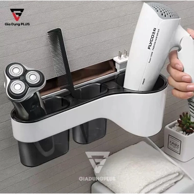 Kệ Để Máy Sấy Tóc Dán Tường Hai Ngăn Đựng Đồ - Tiện Ích, Giá Ưu Đãi 107.800₫ 2