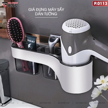 Kệ Để Máy Sấy Tóc Dán Tường Hai Ngăn Đựng Đồ - Tiện Ích, Giá Ưu Đãi 107.800₫ 10