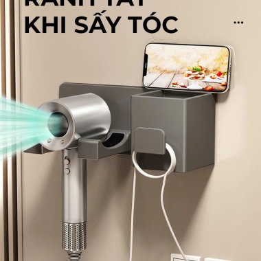 Kệ để máy sấy tóc DANLE dán tường nhôm hàng không, tặng keo dán, chỉ 90.000₫ 4 Kệ để máy sấy tóc DANLE dán tường nhôm hàng không, tặng keo dán, chỉ 90.000₫ 4