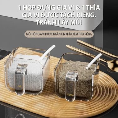 Kệ Đồ Gia Vị Dính Tường 3 Ngăn + Thìa, Hộp Chống ẩm Mốc Cao Cấp - Giá 98k 5 Kệ Đồ Gia Vị Dính Tường 3 Ngăn + Thìa, Hộp Chống ẩm Mốc Cao Cấp - Giá 98k 5