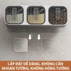 Kệ Đồ Gia Vị Dính Tường 3 Ngăn + Thìa, Hộp Chống ẩm Mốc Cao Cấp - Giá 98k 7