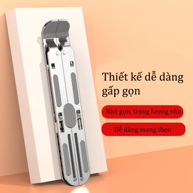 Kệ Đỡ Laptop Nhôm Tản Nhiệt Có Quạt Làm Mát Siêu Êm, Gập Gọn, Điều Chỉnh 7 Cấp, Chống Trượt - Giá Ưu Đãi 210.000₫ 6