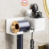 Kệ Đỡ Máy Sấy Tóc Dán Tường Nhựa PP Không Khoan Kèm Hộc Lưu Trữ Lược 5