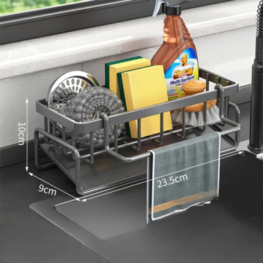 Kệ Đồ Rửa Chén Bát Thép Không Gỉ - Giá Đựng Đồ Rửa Bát tích hợp giá treo khăn tiện lợi, chỉ 59.000 VND 10