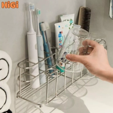 Kệ đựng bàn chải đánh răng gắn tường inox chống gỉ - Thiết kế tối giản, chia ngăn rõ ràng, nhỏ gọn, tiện lợi cho phòng tắm 3