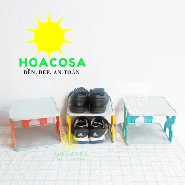 Kệ Đựng Dép Nhựa Hiệp Thành 2 Ngăn 1 Tầng Đẹp Gọn Dày Dặn Cứng Cáp 48.000 VND Hoacosa