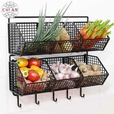 Kệ Đựng Gia Vị 2 Tầng 3 Ngăn Treo Tường Tiện Lợi Giá Chỉ 24.400₫